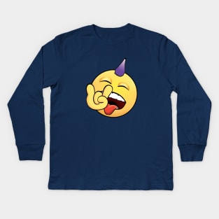 Rock On Emoji Kids Long Sleeve T-Shirt